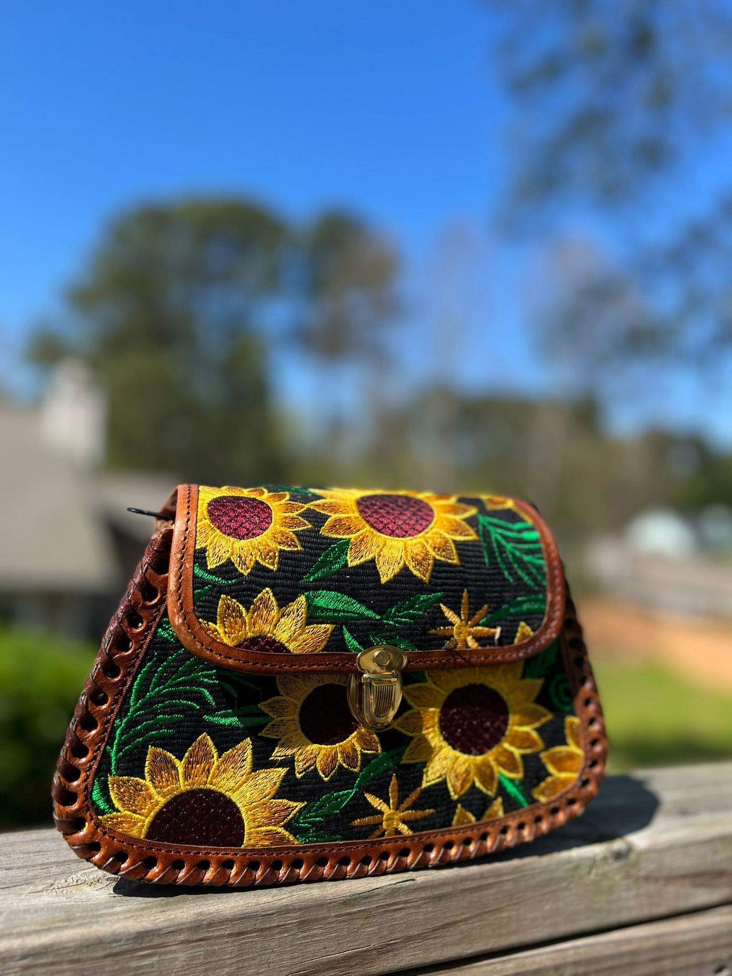 Embroidered cross body bags