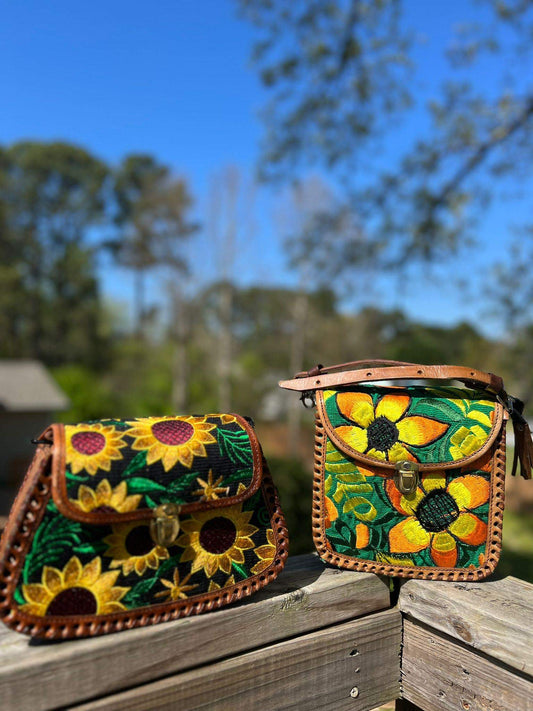 Embroidered cross body bags