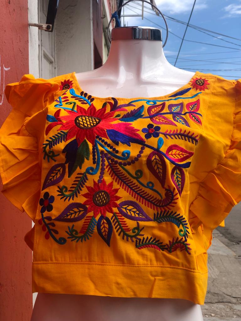 Mexican Embroidery crop Tops one size fits all