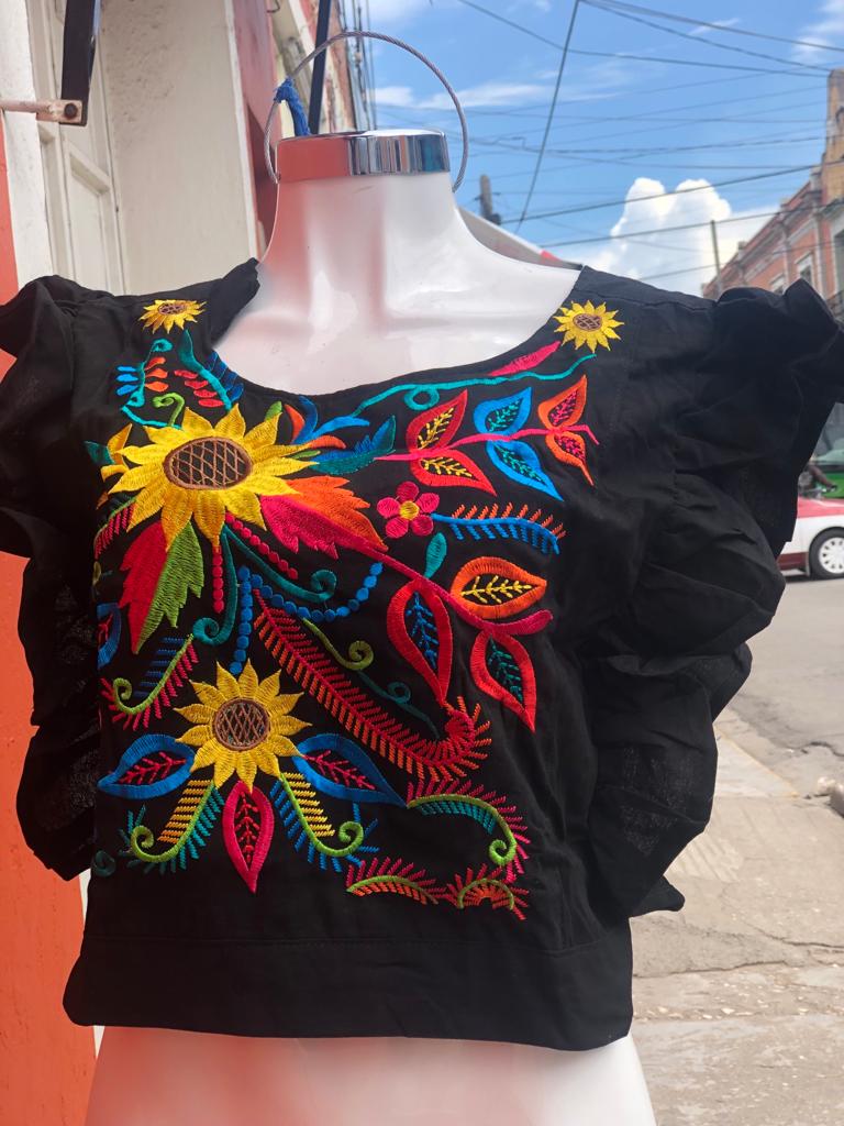 Mexican Embroidery crop Tops one size fits all