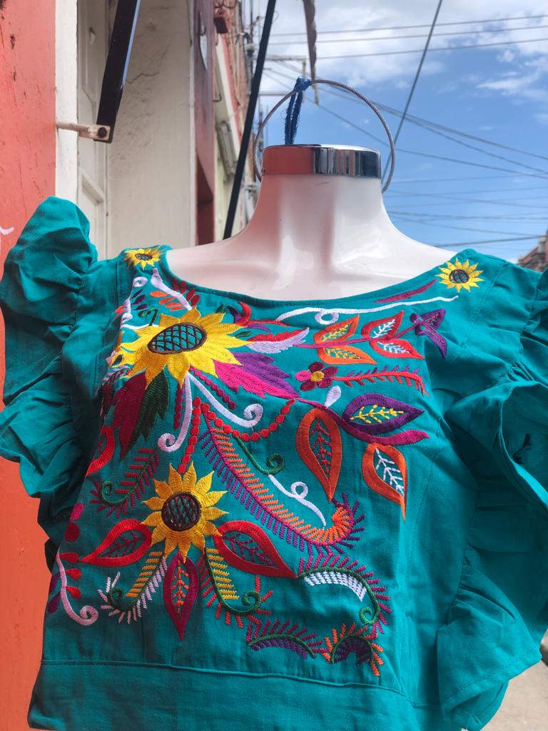 Mexican Embroidery crop Tops one size fits all